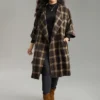 Plaid Asymmetrical Neck Dolman Sleeve Belted Coat -Clothing Shop 340548677 je 2286c4b5 4627 4c4e 933f 8921b0f47f72