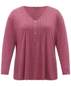 Plain V Neck Line Button Detail T-shirt 22 Plain V Neck Line Button Detail T-shirt -Clothing Shop 341729244 wo 5dcf4772 2546 4d34 a99c 383c60fa341f