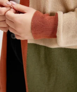 Colorblock Contrast Split Side Cardigan 20 Colorblock Contrast Split Side Cardigan -Clothing Shop 342530152 ok