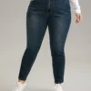 Dark Wash High Stretch Skinny Jeans -Clothing Shop 34299441 dx