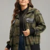 Plaid Flap Pocket Zipper Fly Jacket -Clothing Shop 34414210 lq