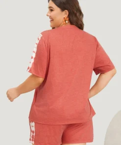 Plain Tie Dye Crew Neck Sleep Top -Clothing Shop 345089088 hp