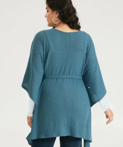 Solid Belted Dolman Sleeve Waffle Knit Coat -Clothing Shop 345857128 tk 7fd6c11f bb46 4996 ac5b 0b7cb5cb7c39