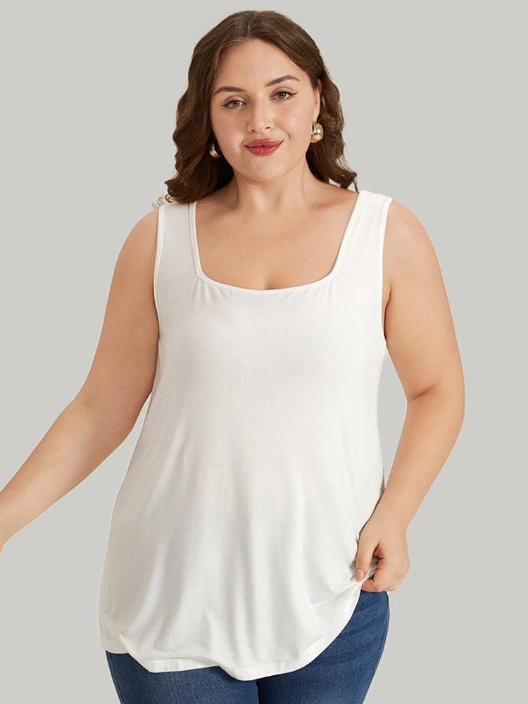 Supersoft Essentials Plain Square Neck Skinny Tank Top 3 Supersoft Essentials Plain Square Neck Skinny Tank Top