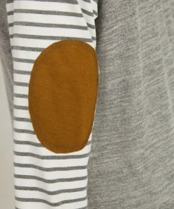 Striped Raglan Sleeve Patched Split Side T-shirt -Clothing Shop 34698580 yf a5dc344d b30e 413e 9ff9 285b9a323087