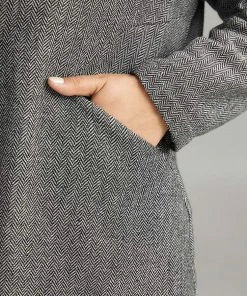 Plain Textured Pocket Suit Collar Blazer -Clothing Shop 347148445 iv