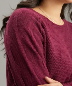 Plain Texture Knit Raglan Sleeve Pullover 10 Plain Texture Knit Raglan Sleeve Pullover -Clothing Shop 348639866 nw