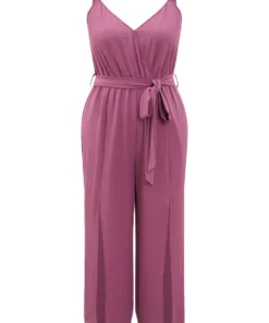 Plain Split Front Pocket Surplice Neck Belted Jumpsuit 19 Plain Split Front Pocket Surplice Neck Belted Jumpsuit -Clothing Shop 349187589 jz 8c895d71 e037 4574 badd f6b4b2de33e1