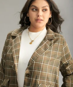 Plaid Flap Pocket Button Through Blazer -Clothing Shop 349320051 xh fce62278 a127 4d1d b5f0 a76ab1323685