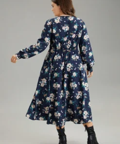 Floral Print Twist Front Pocket Midi Dress 11 Floral Print Twist Front Pocket Midi Dress -Clothing Shop 349566233 tt