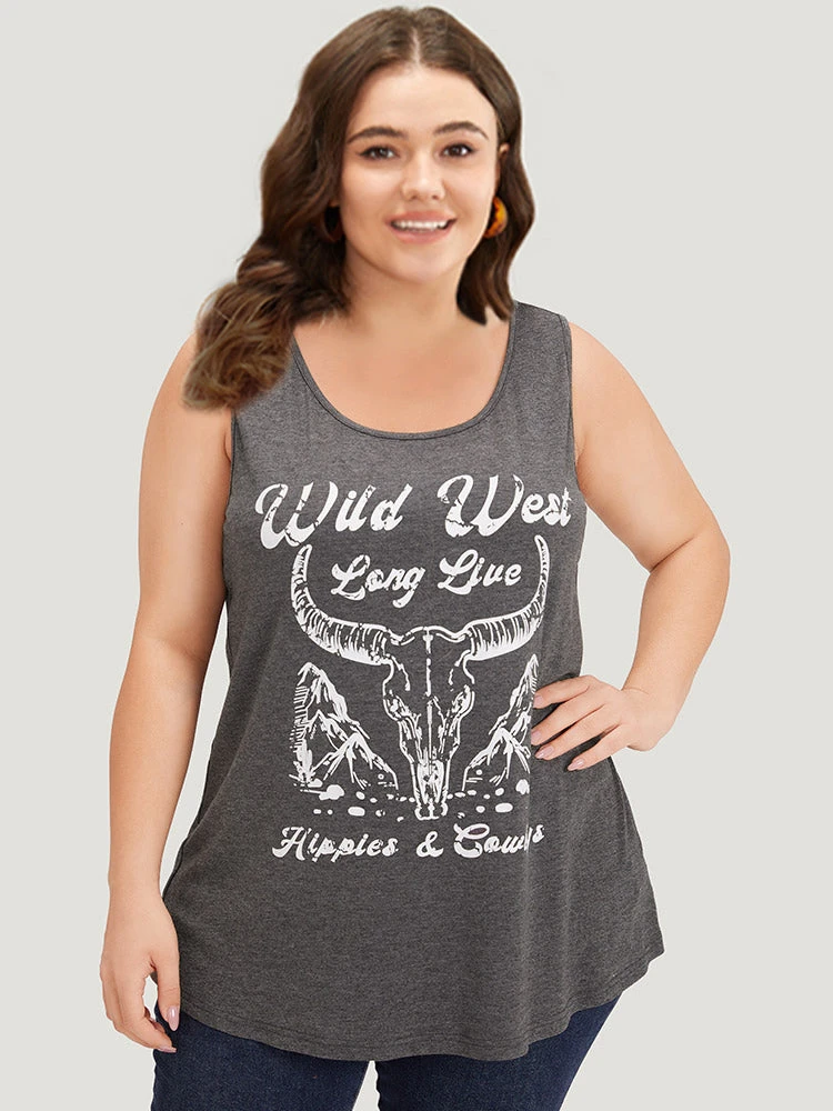 Western Country Graphic Crew Neck Tank Top 6 Western Country Graphic Crew Neck Tank Top - Image 4