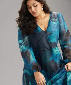 Floral Mesh Patchwork Pocket Elastic Waist Dress -Clothing Shop 351831258 ph 0285fb02 8aba 40b7 85e7 1c54a95e5667