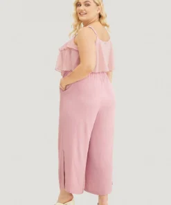 Solid Ruffle Trim Pocket Split Hem Keyhole Cami Jumpsuit 20 Solid Ruffle Trim Pocket Split Hem Keyhole Cami Jumpsuit -Clothing Shop 35228993 yp