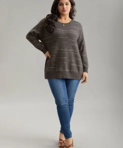 Supersoft Essentials Asymmetrical Striped Round Neck Pullover -Clothing Shop 353863445 xa ec9cd2d0 1168 4162 93fc f25974f8c5a3