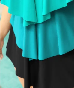 Colorblock Contrast Ruffle Layered Hem Tankini Top 30 Colorblock Contrast Ruffle Layered Hem Tankini Top -Clothing Shop 354369313 jm