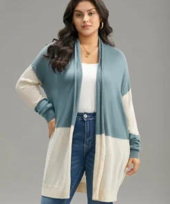 Supersoft Essentials Colorblock Patchwork Drape Cardigan