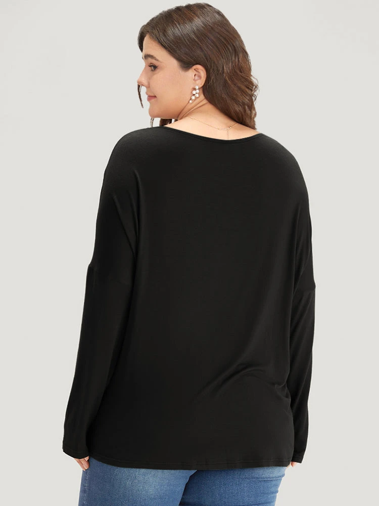 Supersoft Essentials Plain Batwing Sleeve Crew Neck T-shirt 16 Supersoft Essentials Plain Batwing Sleeve Crew Neck T-shirt - Image 14