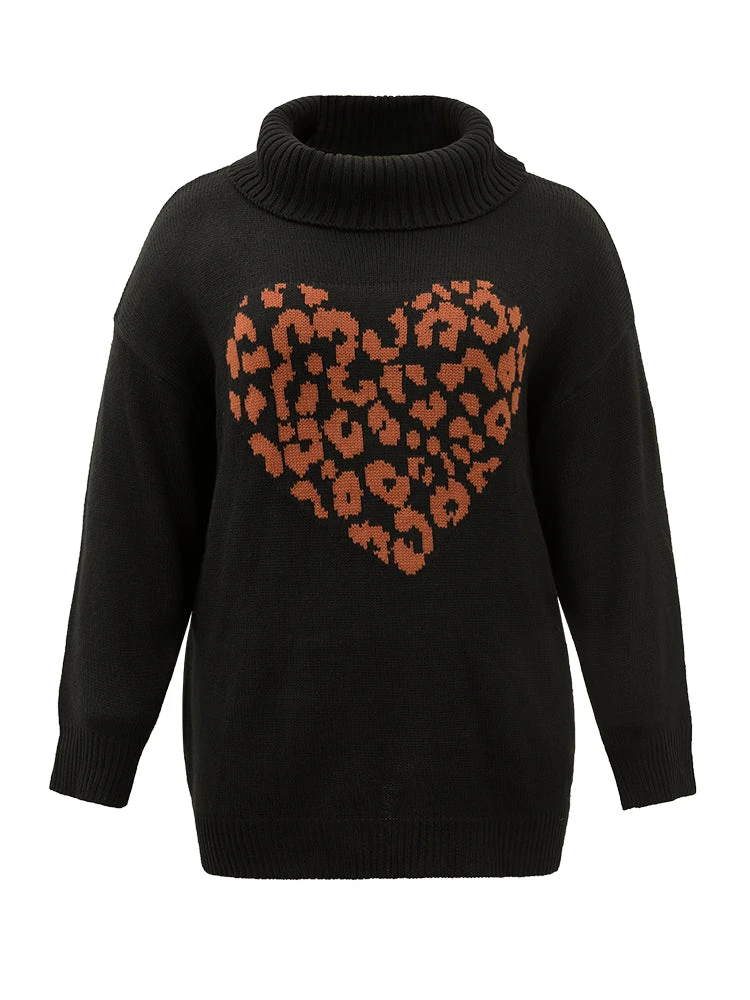 Hreat Print Contrast Turtle Neck Pullover 10 Hreat Print Contrast Turtle Neck Pullover - Image 8