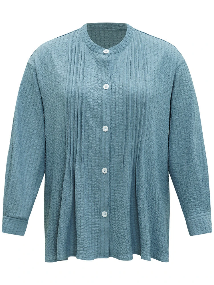 Plisse Button Up Curved Hem Kimono 12 Plisse Button Up Curved Hem Kimono - Image 10