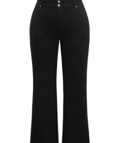 Wide Leg Black Wash Very Stretchy Jeans -Clothing Shop 35780649 va