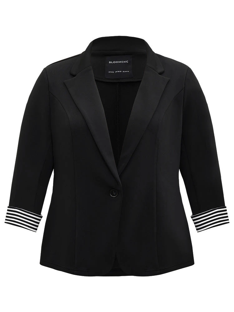 Suit Collar Striped Patchwork Blazer 11 Suit Collar Striped Patchwork Blazer - Image 9