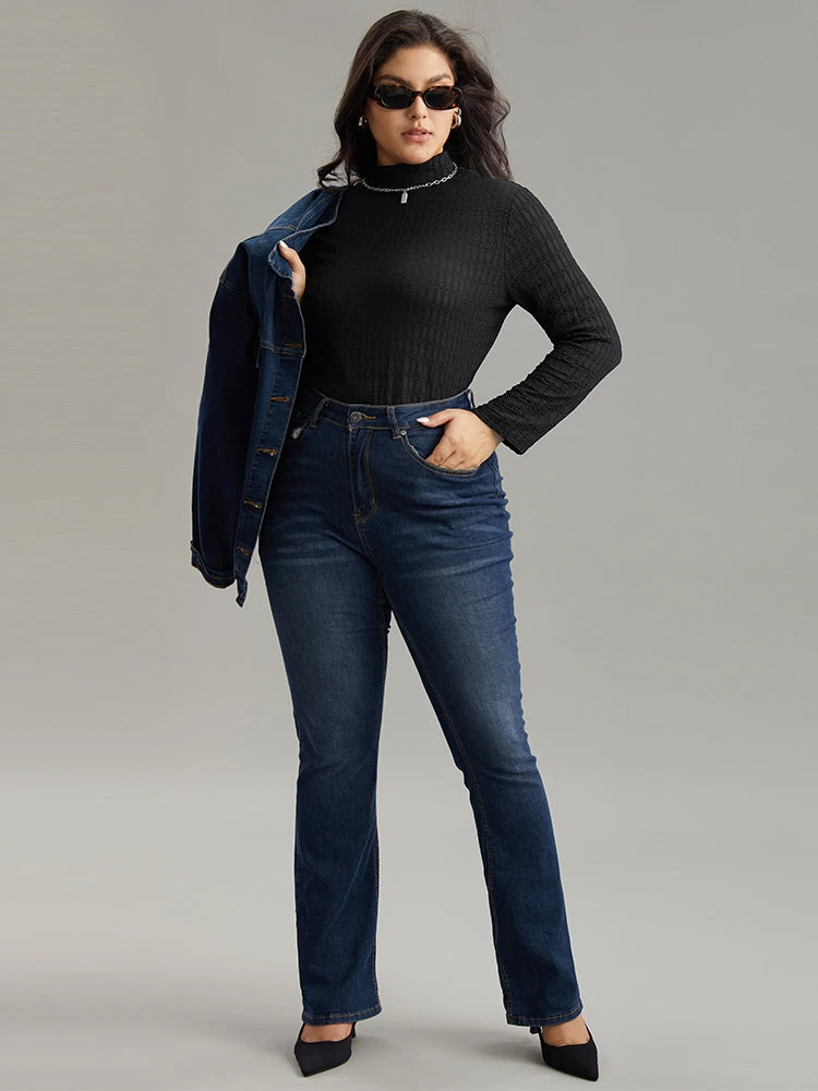 Plain Texture Mock Neck T-shirt 9 Plain Texture Mock Neck T-shirt - Image 7