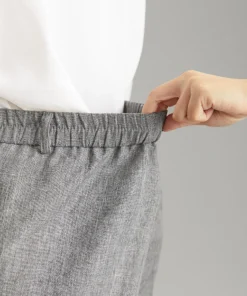 Heather Flap Detail Elastic Waist Wide Leg Pants -Clothing Shop 359182647 vn