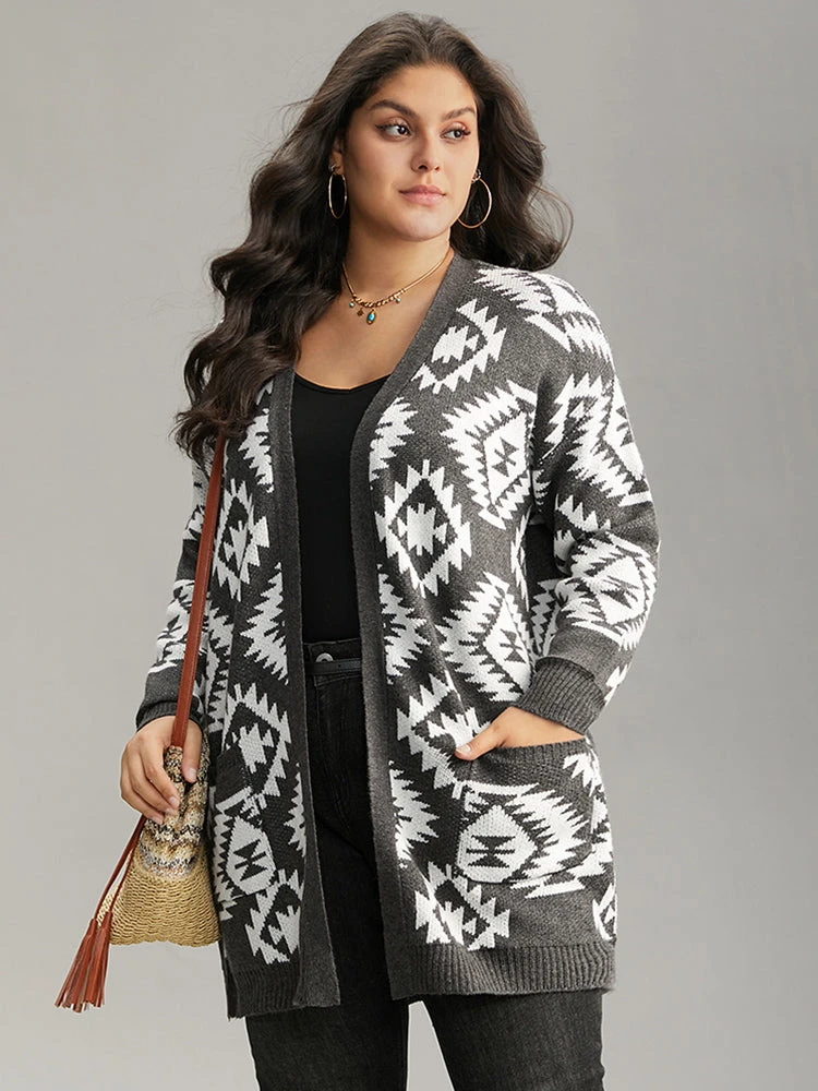 Bandana Print Elastic Cuffs Patched Pocket Cardigan 3 Bandana Print Elastic Cuffs Patched Pocket Cardigan