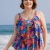 Tropical Print Ruffle Tiered Tankini Top 2 Tropical Print Ruffle Tiered Tankini Top -Clothing Shop 36017335 xa
