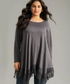 Solid Tassels Trim Pocket Asymmetrical Hem T-shirt 19 Solid Tassels Trim Pocket Asymmetrical Hem T-shirt -Clothing Shop 360627287 be c4687a14 c340 4c6f b301 a7bb5526748e