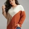 Colorblock Split Side Drop Shoulder Pullover 1 Colorblock Split Side Drop Shoulder Pullover -Clothing Shop 362694387 no