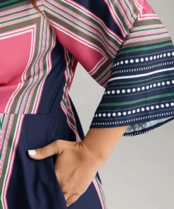 Bandana Geometric Print Drawstring Ruched Dress -Clothing Shop 364289642 wf