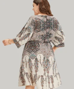 Bandana Print Pocket Elastic Waist Patchwork Dress -Clothing Shop 364324312 ld 4a9d72c1 1369 460f a895 bd5e73d1eaad