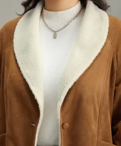 Contrast Lapel Collar Patched Pocket Jacket 13 Contrast Lapel Collar Patched Pocket Jacket -Clothing Shop 365158525 qn