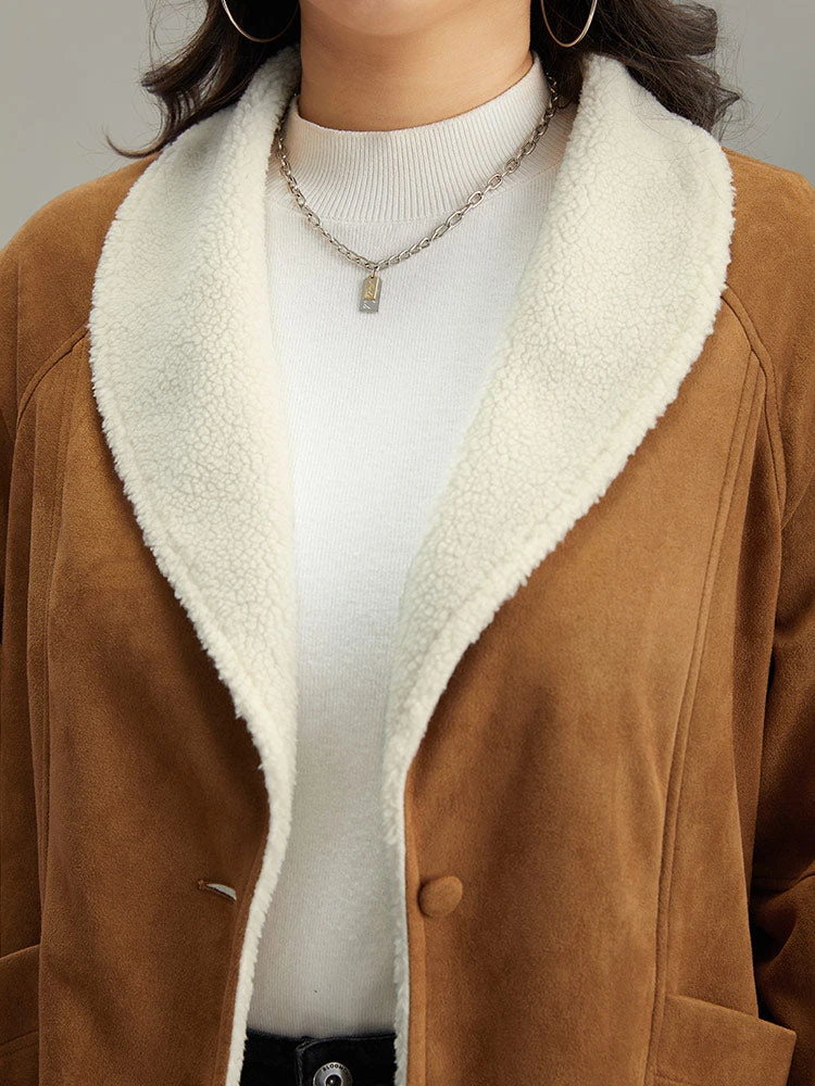 Contrast Lapel Collar Patched Pocket Jacket 7 Contrast Lapel Collar Patched Pocket Jacket - Image 5