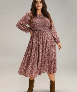 Ditsy Floral Shirred Pocket Pleated Frill Trim Dress -Clothing Shop 366110071 da 73f6df37 4589 4785 ba97 733809a097e3