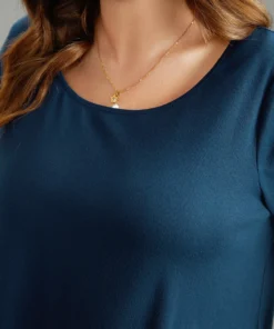 Solid Lace Patchwork Boat Neck T-shirt -Clothing Shop 366210825 xs c682209f 8c1e 405f 95f7 5c44c6925889