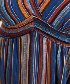 Striped Contrast Shirred Wrap High Low Hem Pocket Blouse -Clothing Shop 366829868 hx 999cbe2b 6d1b 4737 a295 cd0d5d13f41b