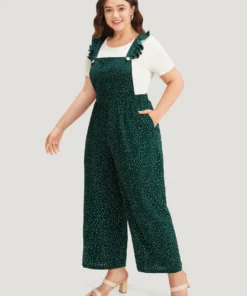 Polka Dot Flutter Trim Overall Cami Jumpsuit 11 Polka Dot Flutter Trim Overall Cami Jumpsuit -Clothing Shop 367228483 yz