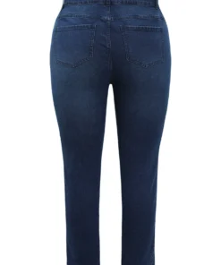 Straight Very Stretchy High Rise Dark Wash Embroidered Trim Jeans 21 Straight Very Stretchy High Rise Dark Wash Embroidered Trim Jeans -Clothing Shop 367591195 jy