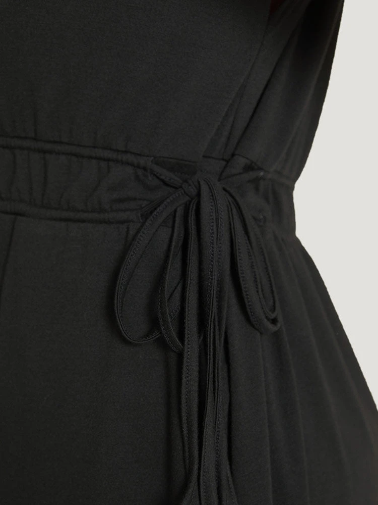 Supersoft Essentials Drawstring Button Detail Batwing Sleeve Dress 10 Supersoft Essentials Drawstring Button Detail Batwing Sleeve Dress - Image 8