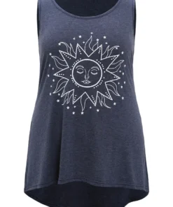 Sun Print High Low Hem Tank Top -Clothing Shop 371634610 yr