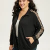 Leopard Print Patchwork Zipper Pocket Jacket