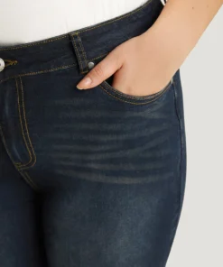 Skinny Pocket Dark Wash Zipper Fly Jeans -Clothing Shop 372672722 pm