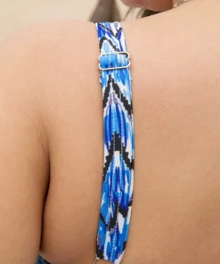 Ripple Print Contrast Ruffle Hem Swim Dress -Clothing Shop 372946940 dp