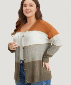 Supersoft Essentials Colorblock Contrast Button Up Lightweight Cardigan -Clothing Shop 373414759 bq 2ab1d4e2 6416 435b b2e9 c1b22e3674ee