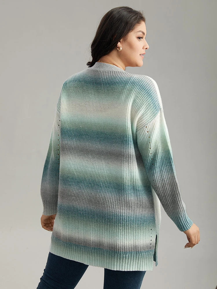 Ombre Split Side Open Front Cardigan 4 Ombre Split Side Open Front Cardigan - Image 2