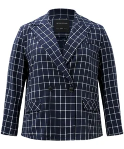 Plaid Flap Detail Suit Collar Button Up Blazer 21 Plaid Flap Detail Suit Collar Button Up Blazer -Clothing Shop 374162659 bv