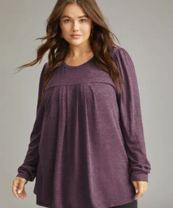 Plain Heather Plicated Detail T-shirt 29 Plain Heather Plicated Detail T-shirt -Clothing Shop 374447233 nr 09ec571c c121 43f6 b231 d4f015b6b518