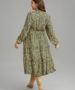 Ditsy Floral Shirred Pocket Pleated Frill Trim Dress -Clothing Shop 376712176 bp 09fff2de 15fb 4619 974d bf6084fce123